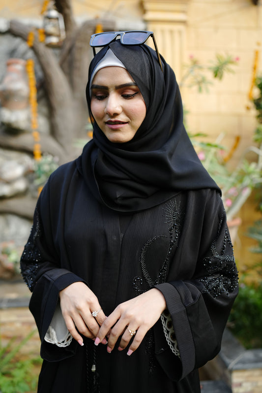 2pc Black Handwork Abaya