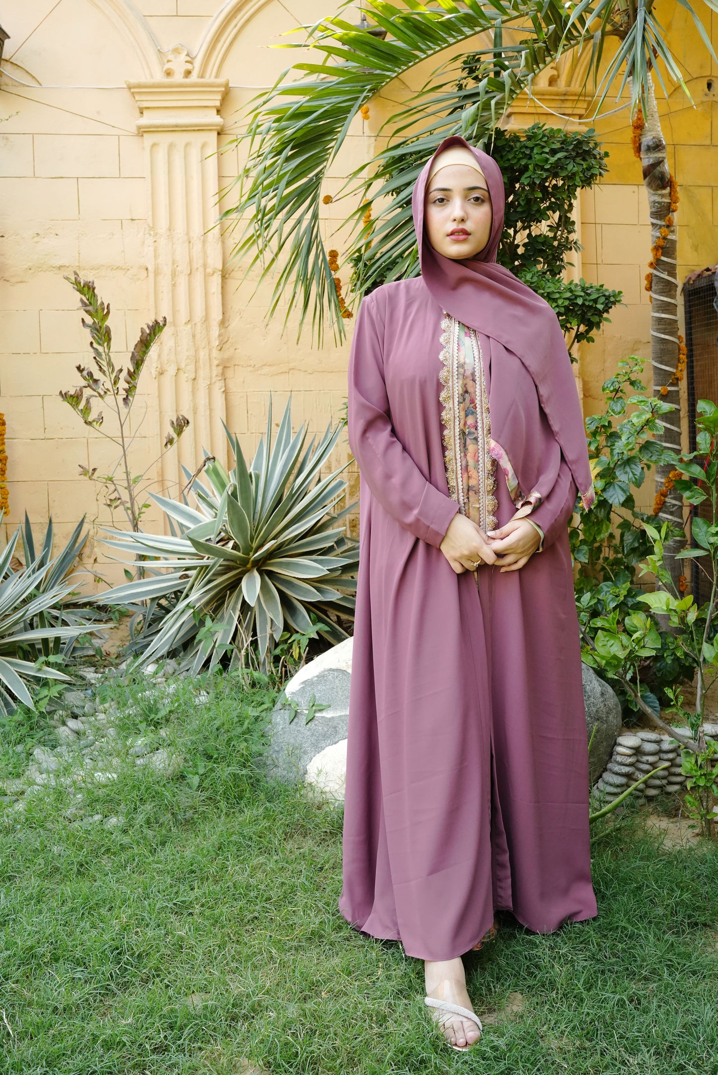 3pc Rosegold Softsilk Abaya