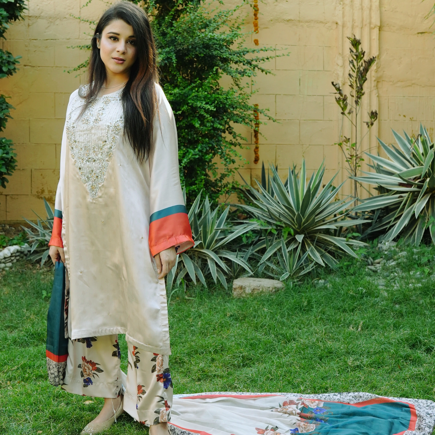 3 PCS SILK HEAVY EMBROIDERY